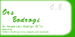 ors bodrogi business card
